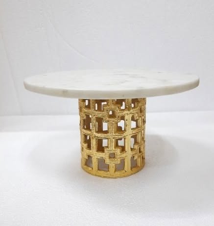 Cake Stand Elegant Design Metal Base with Original Marble Top  CSD21